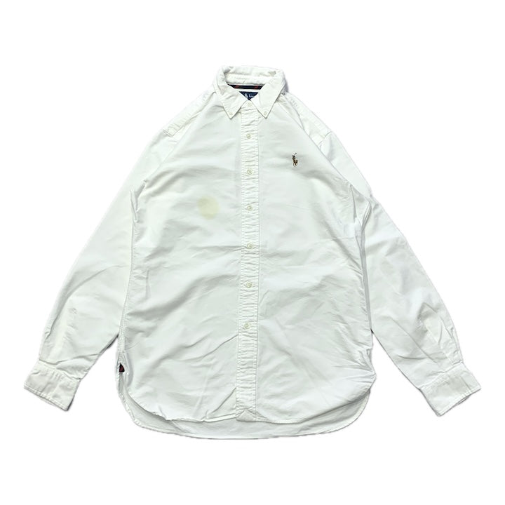ラルフローレン Ralph Lauren 長袖シャツ BDシャツ 刺繍ロゴ ホワイト メンズS