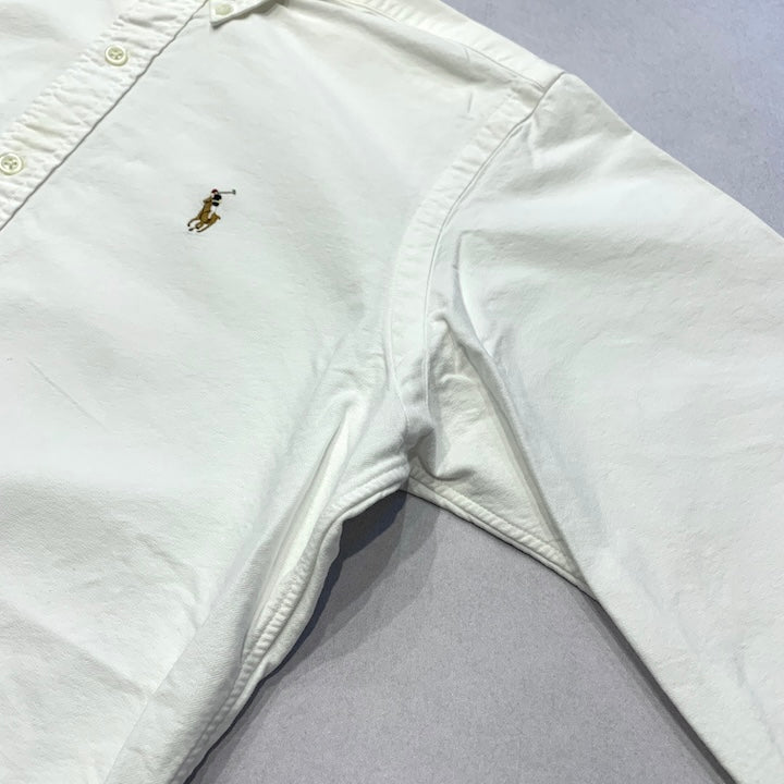 ラルフローレン Ralph Lauren 長袖シャツ BDシャツ 刺繍ロゴ ホワイト メンズS