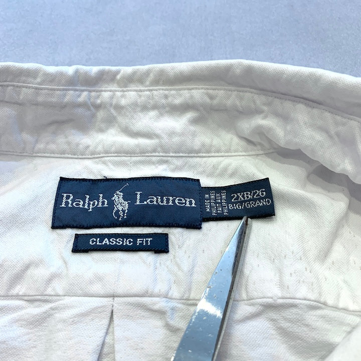 ラルフローレン 古着 BDシャツ オーバーサイズ 刺繍ロゴ 2XL