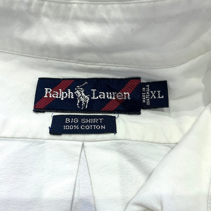 ラルフローレン 古着 BDシャツ 刺繍ロゴ 白シャツ XL