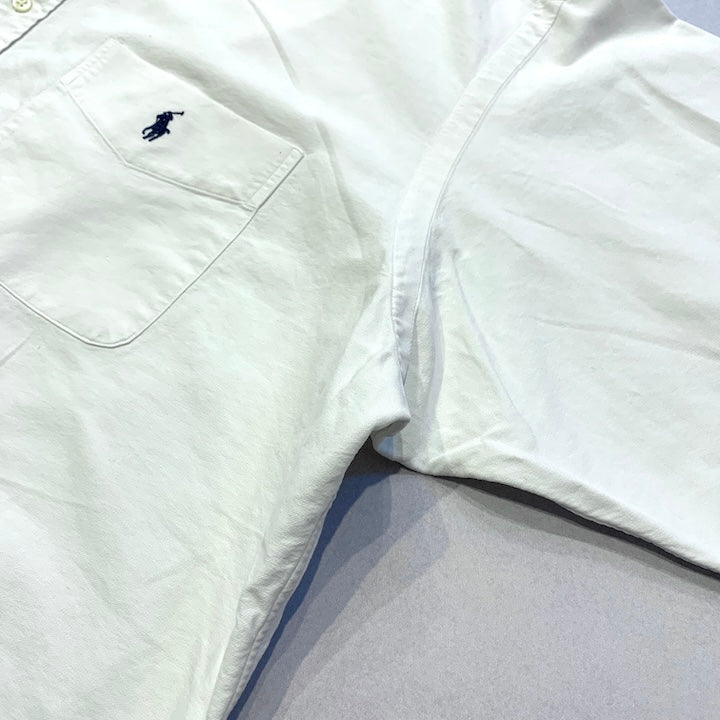 ラルフローレン 古着 BDシャツ 刺繍ロゴ 白シャツ XL