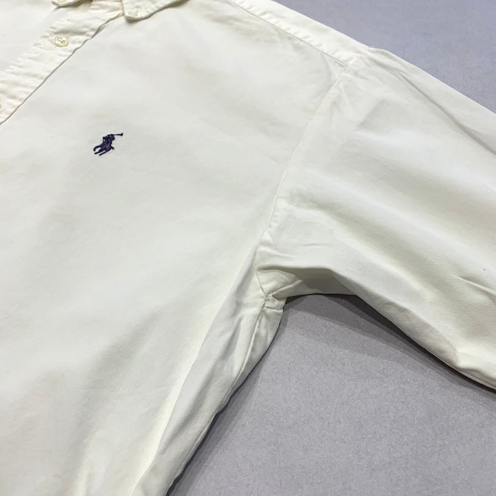 ラルフローレン Ralph Lauren 長袖シャツ BDシャツ ホワイト 刺繍 メンズM