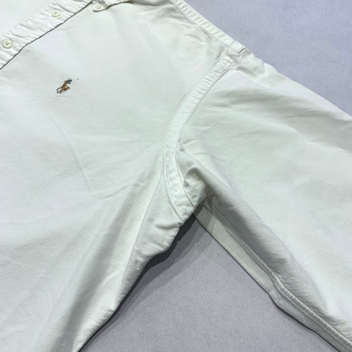 ラルフローレン Ralph Lauren 長袖シャツ BDシャツ 刺繍ロゴ ホワイト メンズL