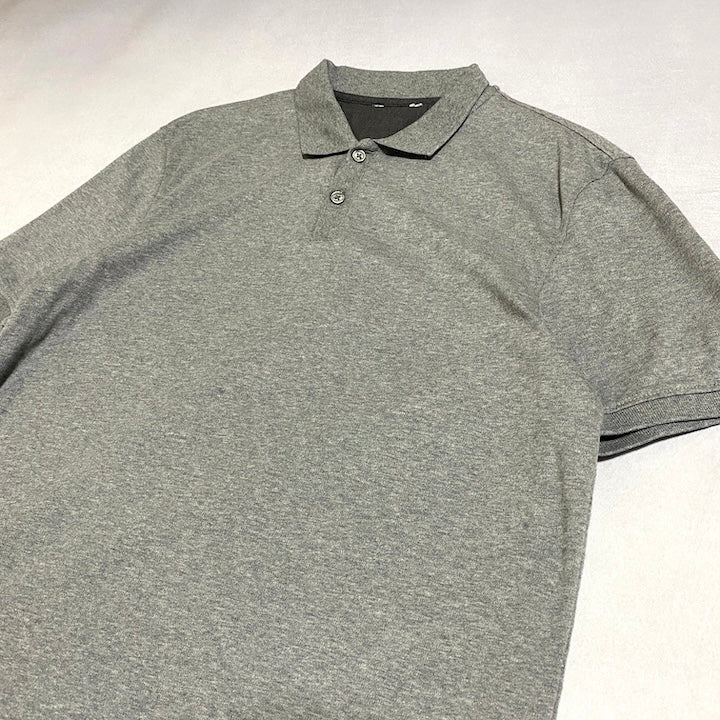 カルバンクライン Calvin Klein 半袖ポロシャツ グレー 無地 メンズM