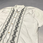 ヴィンテージスタイル 半袖シャツ 刺繍入り オーバーサイズ メンズXL相当