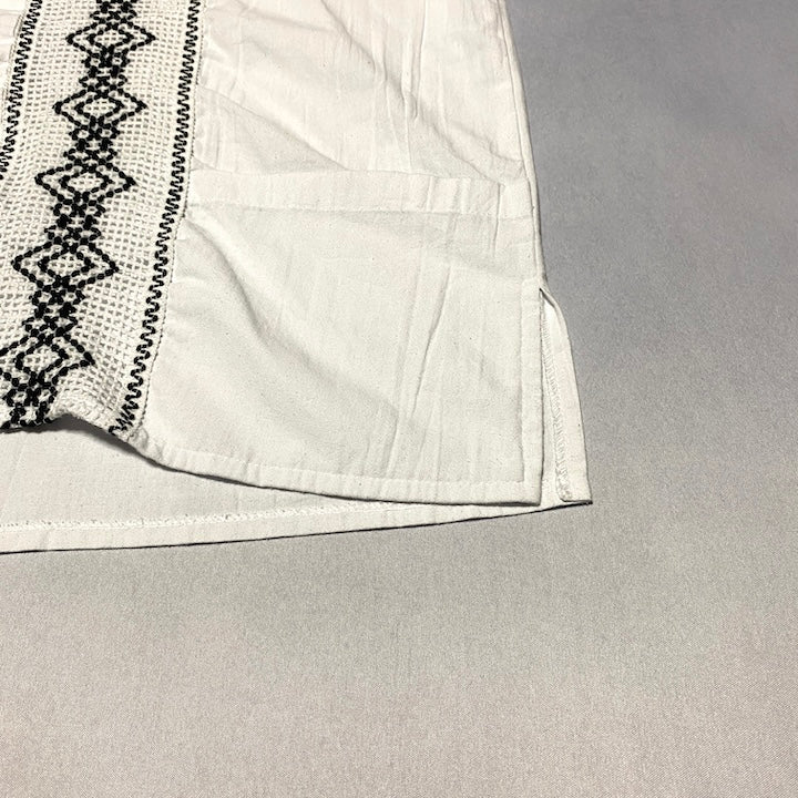 ヴィンテージスタイル 半袖シャツ 刺繍入り オーバーサイズ メンズXL相当