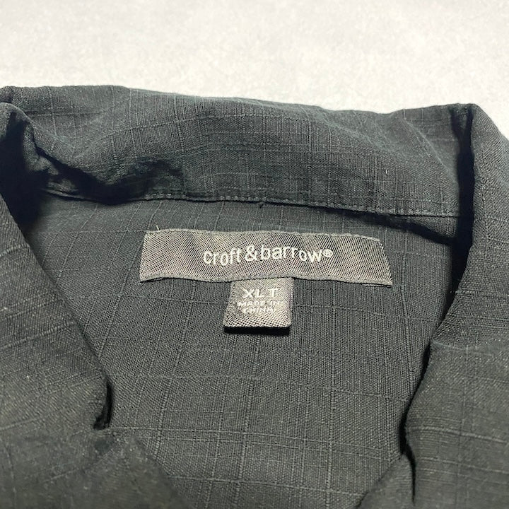 クラフトアンドバロー Croft & Barrow 半袖シャツ ブルー メンズXL