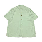 トミーバハマ Tommy Bahama 半袖シャツ ライトグリーン 無地 メンズL