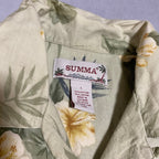 SUMMA 半袖シャツ アロハシャツ 総柄 ベージュ メンズL相当