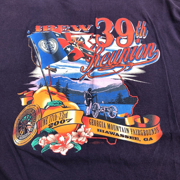 ノーブランド 古着 Tシャツ IBEW パープル 2XL