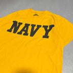 ノーブランド 古着 Tシャツ NAVY 軍物 ビッグロゴ M
