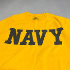 ノーブランド 古着 Tシャツ NAVY 軍物 ビッグロゴ M