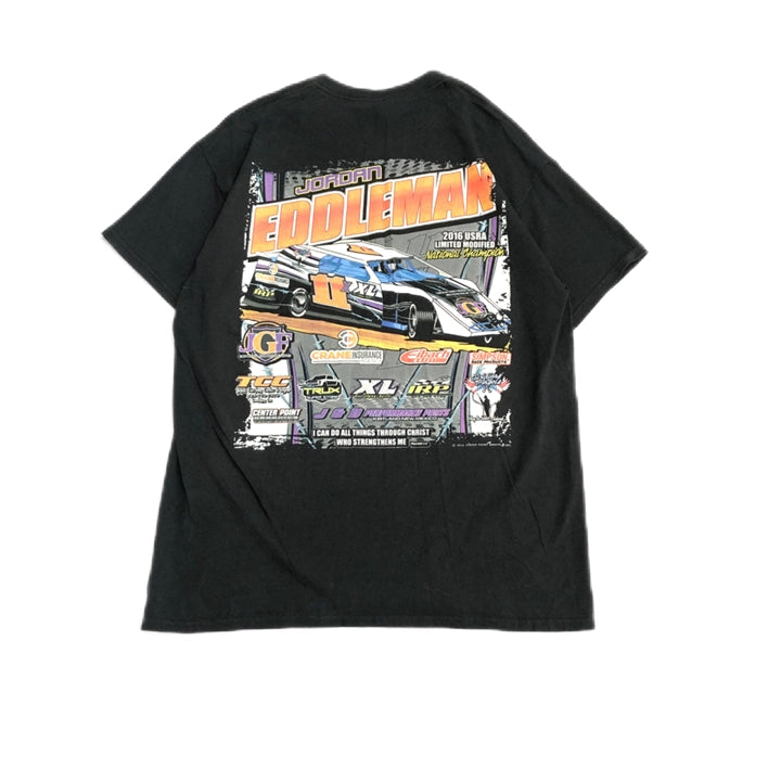 ギルダン 古着 Tシャツ ブラックT オーバーサイズ 車 L