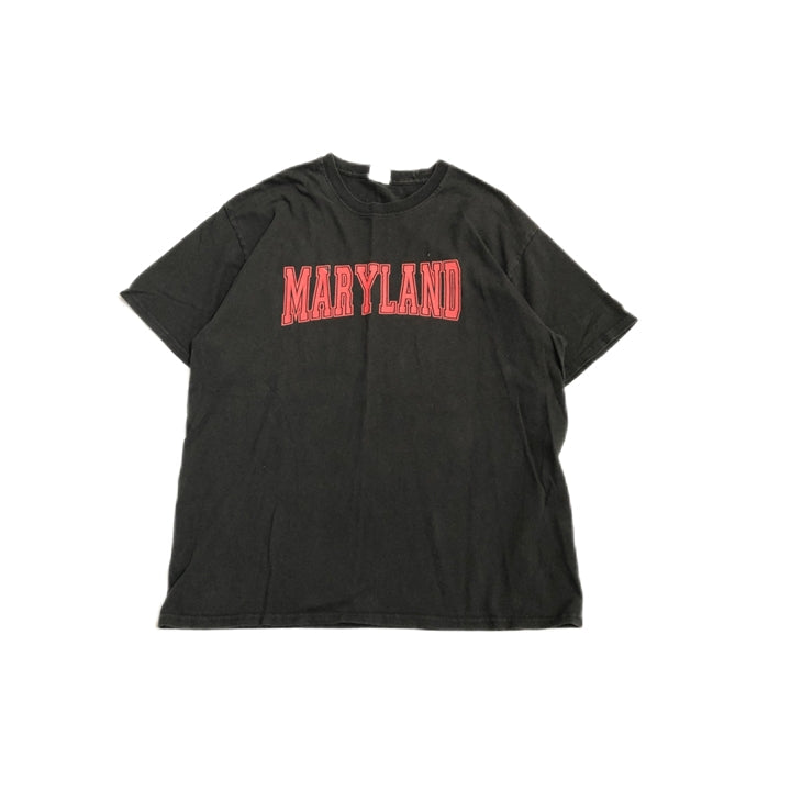 ノーブランド 古着 Tシャツ メリーランド大学 カレッジ ブラック L