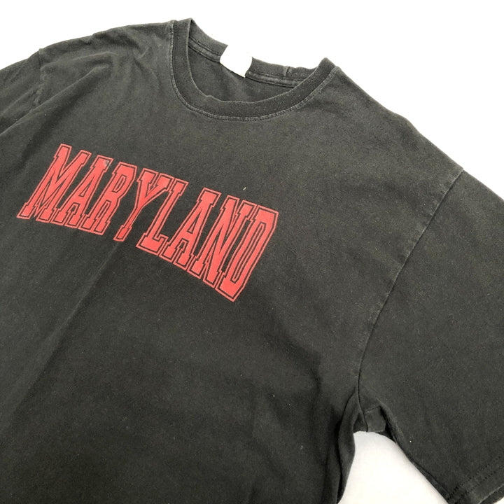 ノーブランド 古着 Tシャツ メリーランド大学 カレッジ ブラック L