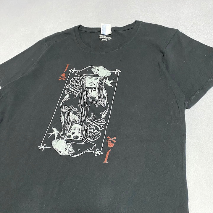 ディズニー Disney Tシャツ パイレーツ ジョニーデップ 黒 レディースL