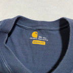 カーハート 古着 Tシャツ ワンポイントロゴ ネイビー XXL