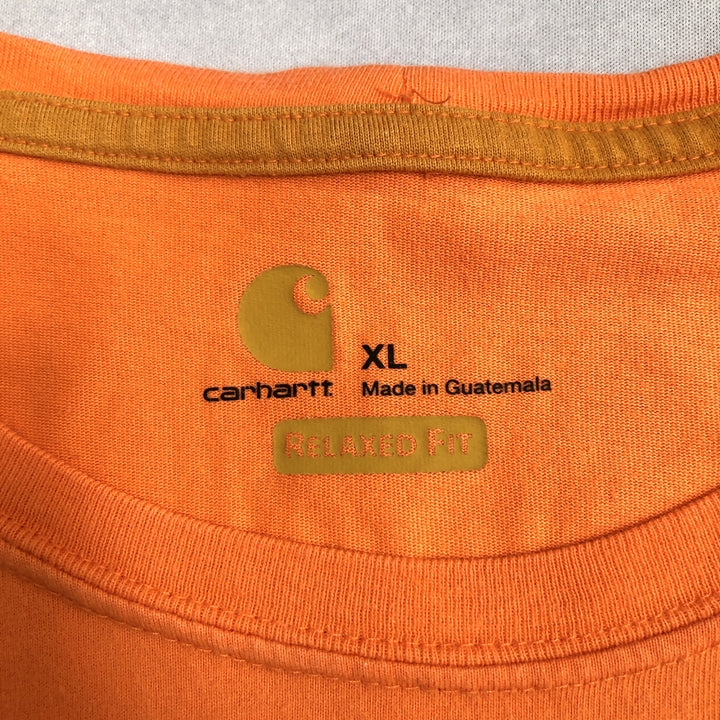カーハート 古着 Tシャツ オレンジ オーバーサイズ XL