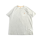 カーハート 古着 Tシャツ ワンポイントロゴ グレー XL