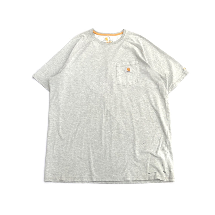 カーハート 古着 Tシャツ ワンポイントロゴ グレー XL
