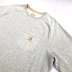 カーハート 古着 Tシャツ ワンポイントロゴ グレー XL