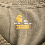 カーハート 古着 Tシャツ ワンポイントロゴ ベージュ XXL