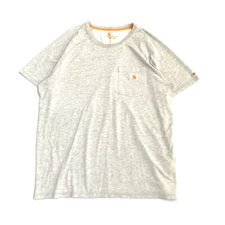 カーハート 古着 Tシャツ ワンポイントロゴ グレー L