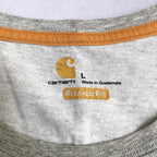 カーハート 古着 Tシャツ ワンポイントロゴ グレー L