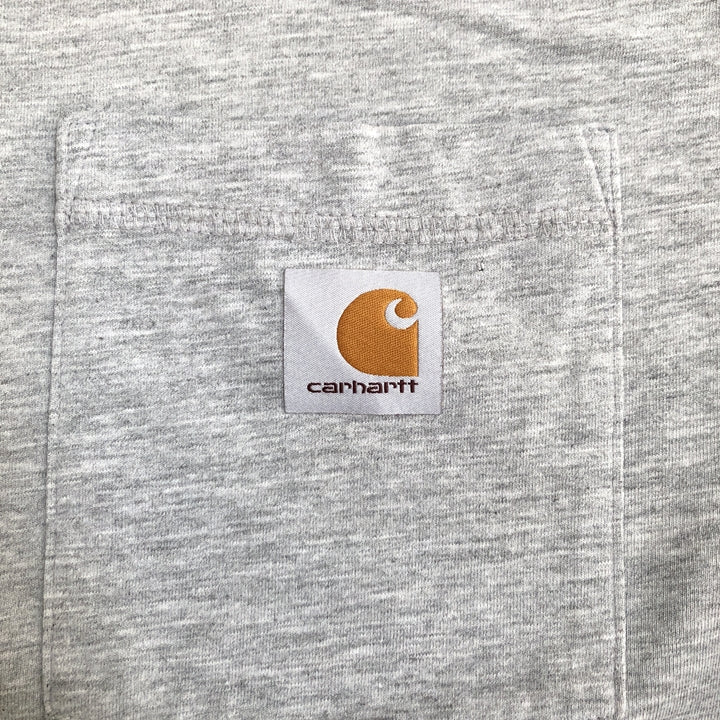 カーハート 古着 Tシャツ ワンポイントロゴ グレー L