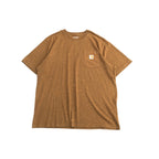 カーハート 古着 Tシャツ ワンポイントロゴ ブラウン L