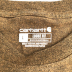 カーハート 古着 Tシャツ ワンポイントロゴ ブラウン L