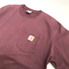 カーハート 古着 Tシャツ ワンポイントロゴ パープル M