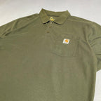 カーハート Carhartt 半袖ポロシャツ ワンポイントロゴ カーキ メンズL