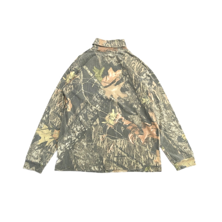 ノーブランド 古着 ロンT タートルネック リアルツリー カモ柄 M