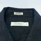 カルバンクライン Calvin Klein 長袖シャツ 無地 黒シャツ メンズM