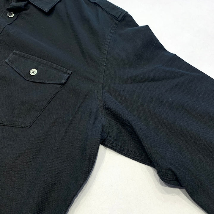 カルバンクライン Calvin Klein 長袖シャツ 無地 黒シャツ メンズM