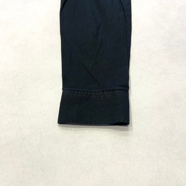 カルバンクライン Calvin Klein 長袖シャツ 無地 黒シャツ メンズM