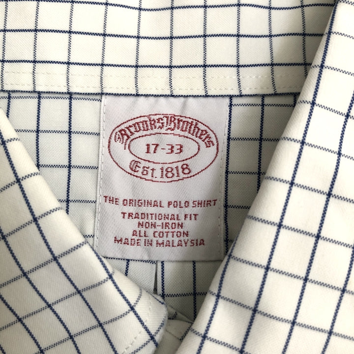ブルックスブラザーズ 古着 BDシャツ ホワイト チェック 2XL