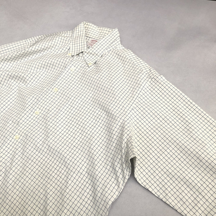 ブルックスブラザーズ 古着 BDシャツ ホワイト チェック 2XL