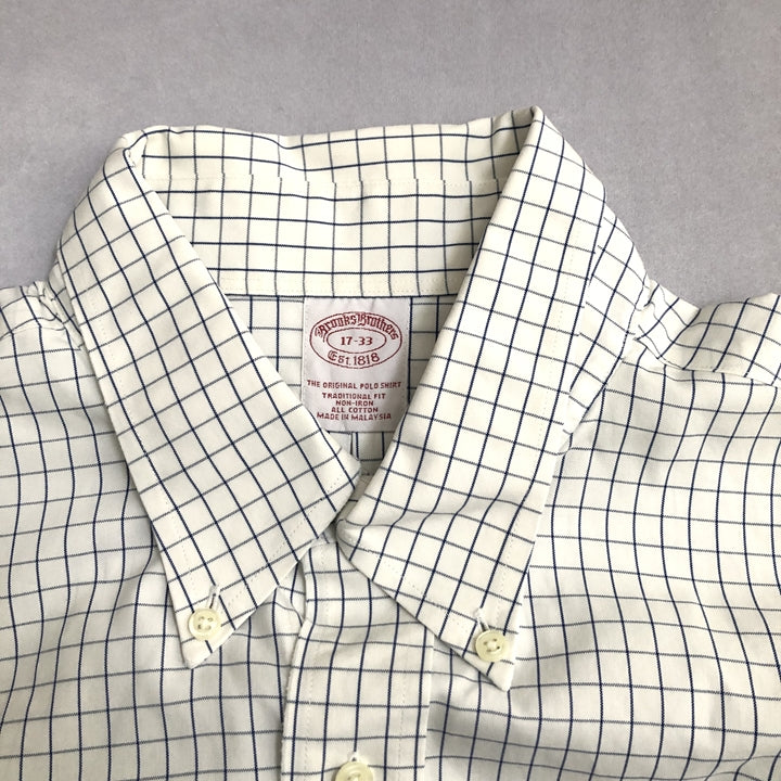 ブルックスブラザーズ 古着 BDシャツ ホワイト チェック 2XL
