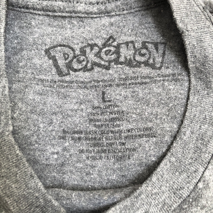 ポケモン 古着 Tシャツ アニメT ピカチュウ グレー L