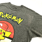 ポケモン 古着 Tシャツ アニメT ピカチュウ グレー L