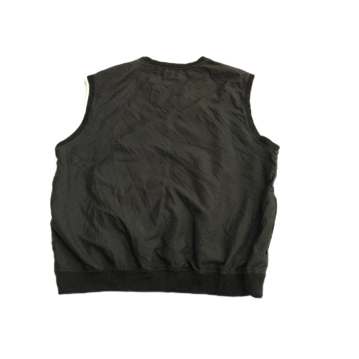 ノーブランド 古着 ナイロンベスト ゆるダボ ブラック Ｌ