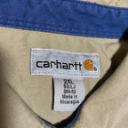 カーハート 古着 半袖シャツ ワークシャツ ベージュ XXL