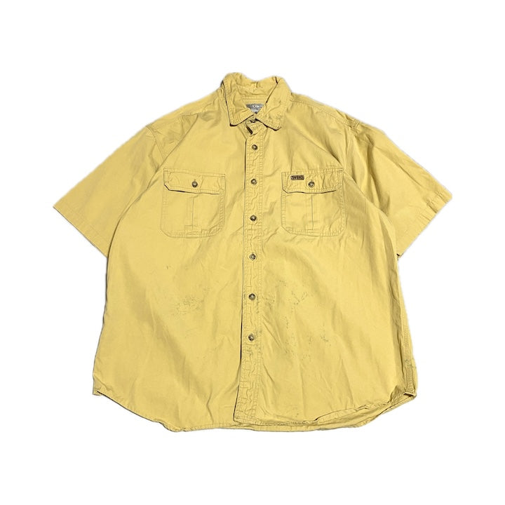 カーハート Carhartt 半袖シャツ ワークシャツ イエロー 黄 無地 メンズL