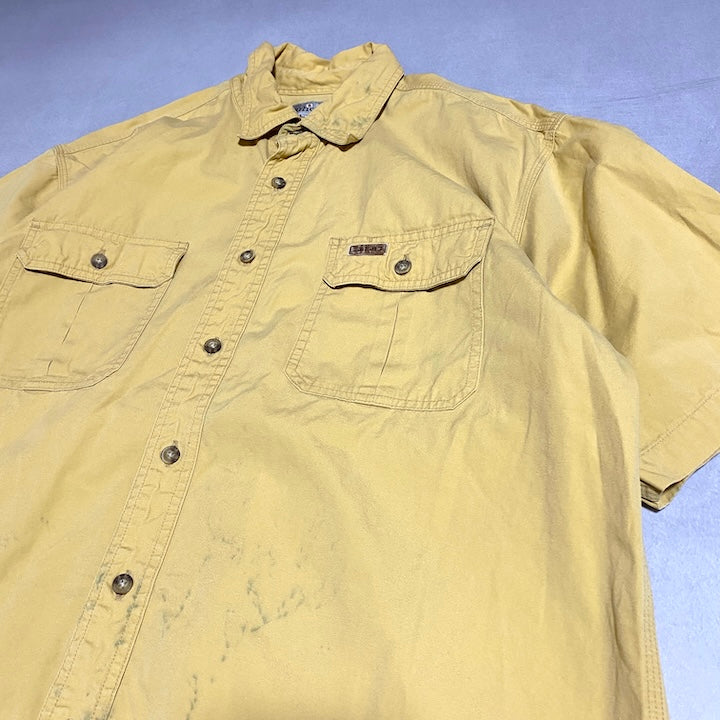カーハート Carhartt 半袖シャツ ワークシャツ イエロー 黄 無地 メンズL