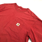 カーハート 古着 Tシャツ ワンポイントロゴ レッド オーバーサイズ L