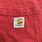 カーハート 古着 Tシャツ ワンポイントロゴ レッド オーバーサイズ L