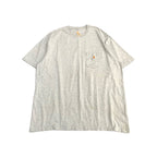 カーハート 古着 Tシャツ ワンポイントロゴ グレー XXL