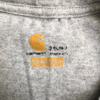 カーハート 古着 Tシャツ ワンポイントロゴ グレー XXL
